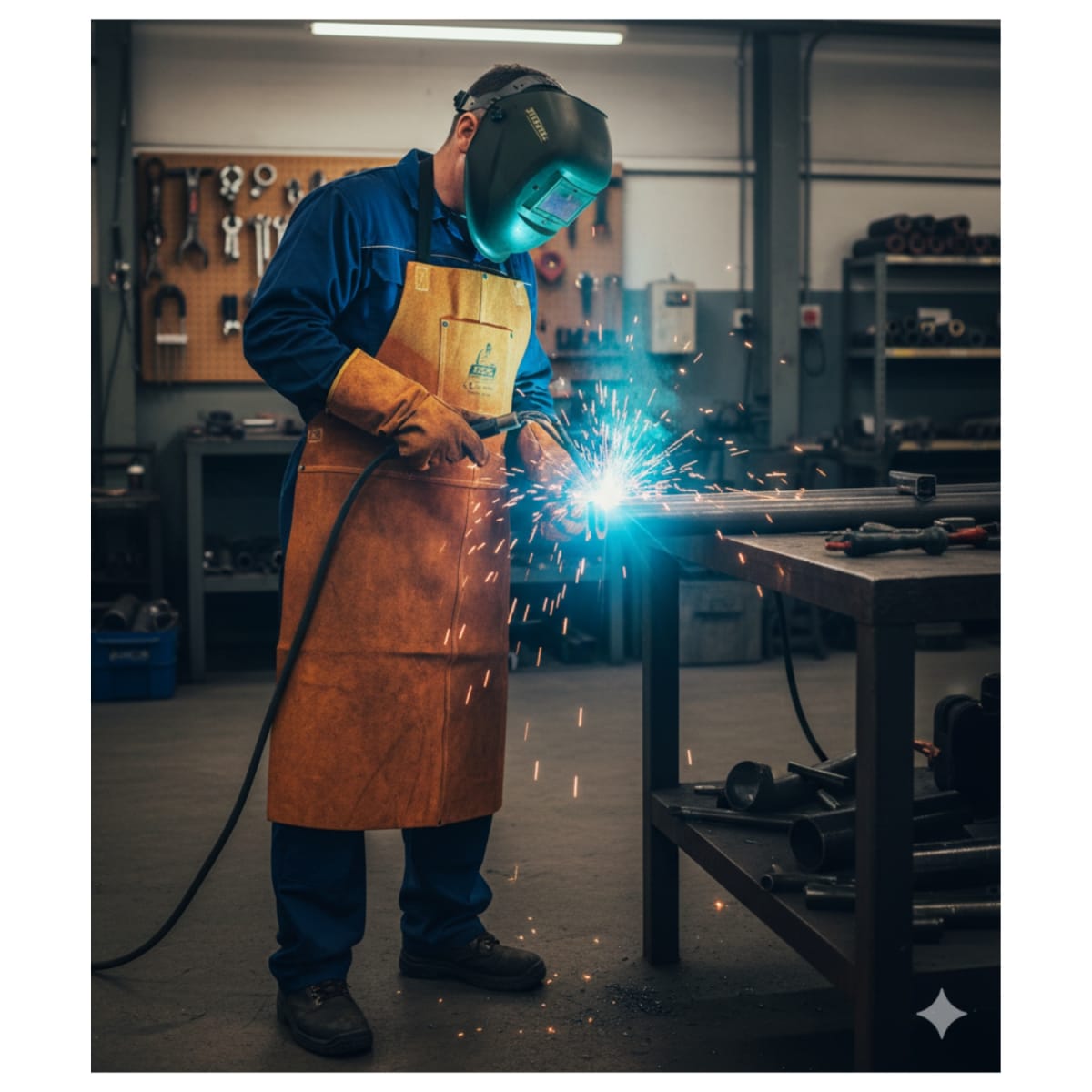 Mandil de Cuero para Soldar 90x60cm Total4