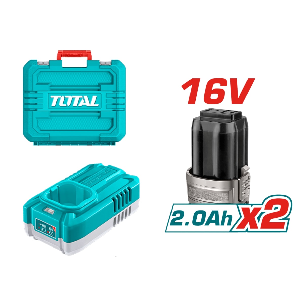 Tijera Inalambrica 0-25mm + 2 Baterias y cargador 16v Total4