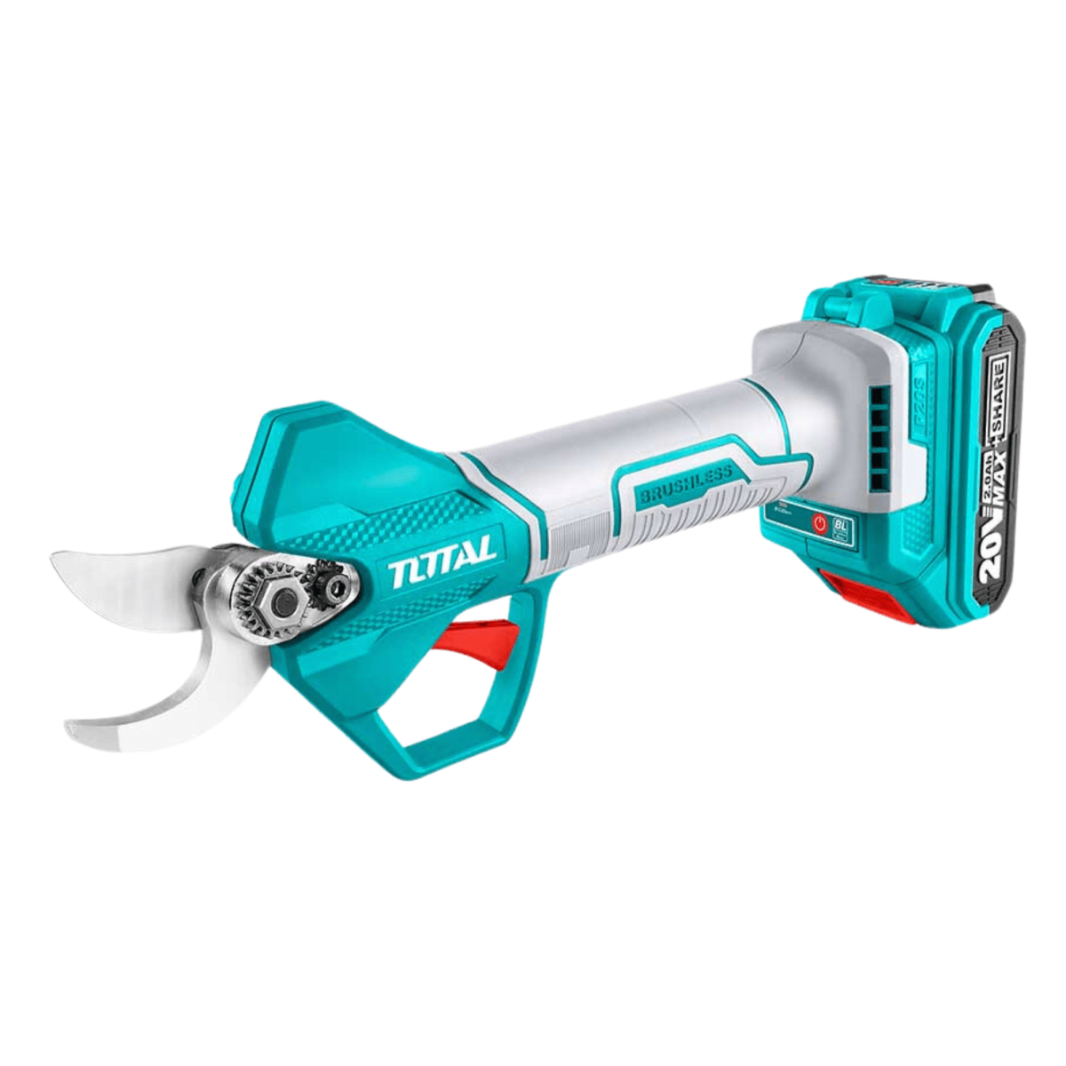 Tijera de podar inalambrico 25 mm + bateria 2ah y cargador Total4