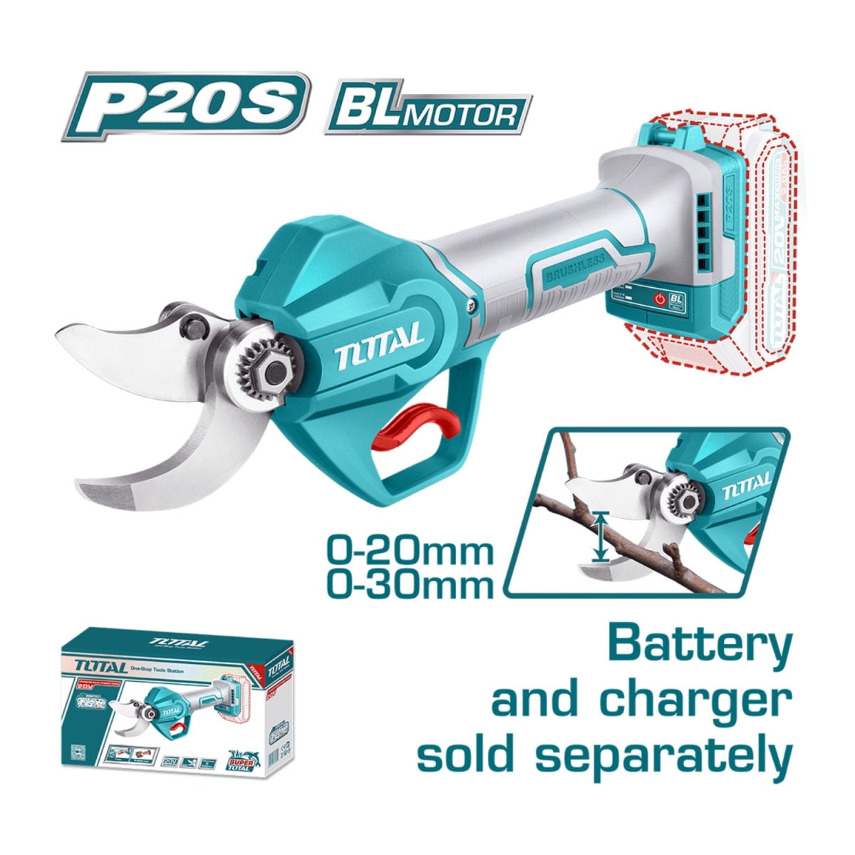 Tijera Inalambrica corte 20-30mm (cabezal solo) 20v Total4