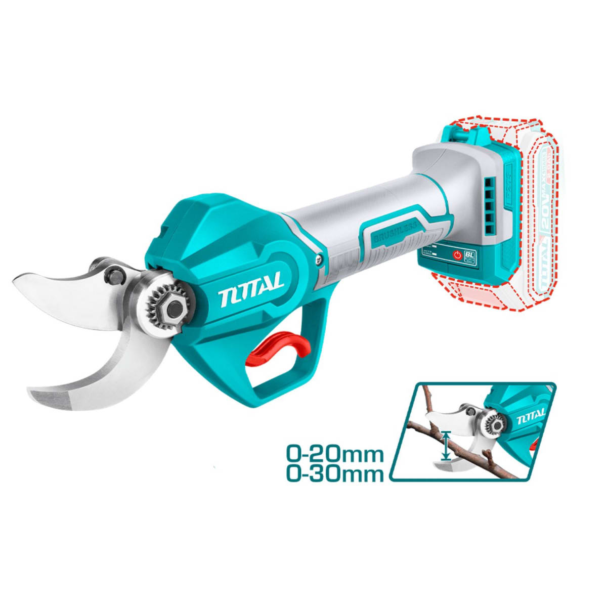 Tijera Li-On 20v Corte 20-30mm con Batería y Cargador Total6