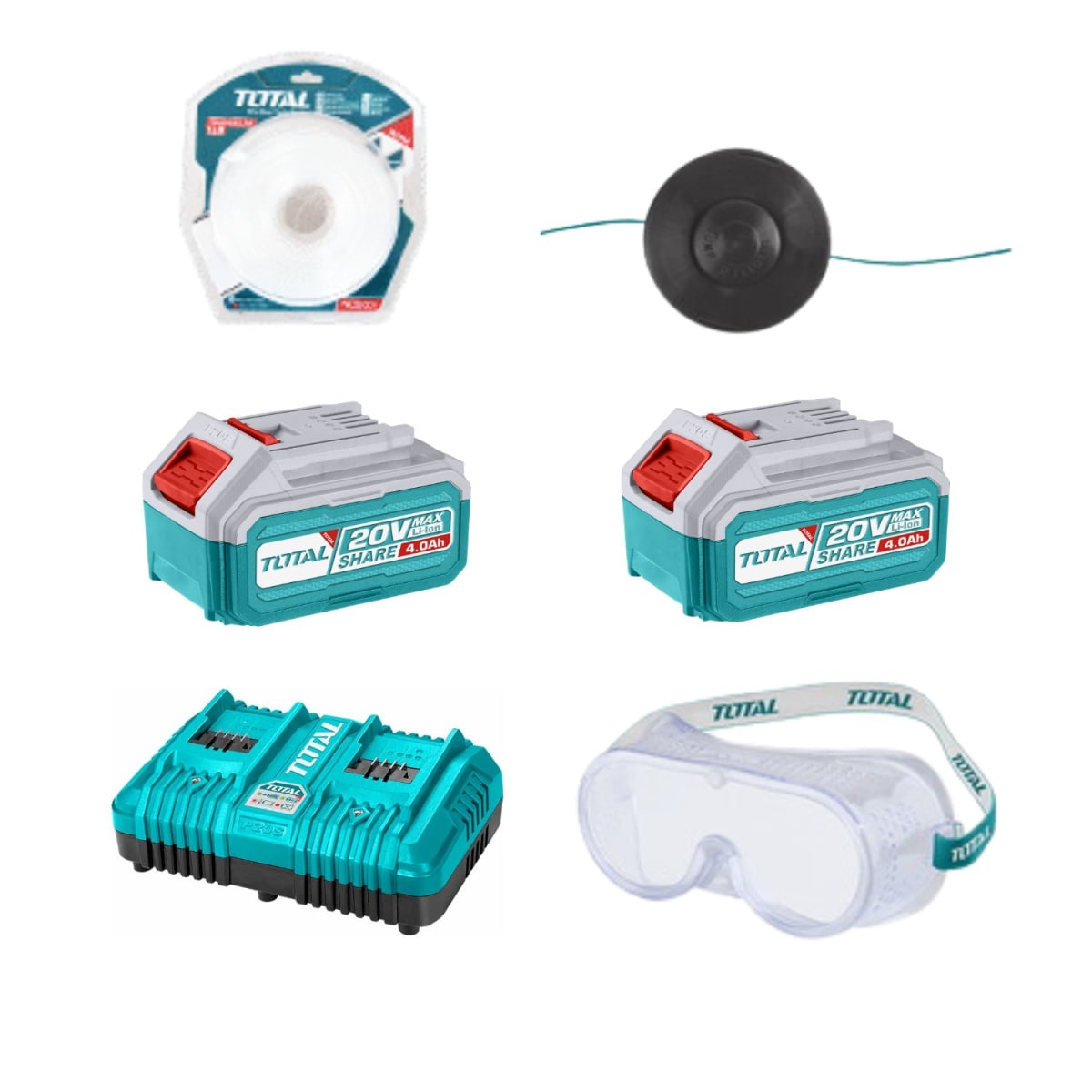 Guadaña inalámbrica + 2 baterías 4ah y cargador Total4