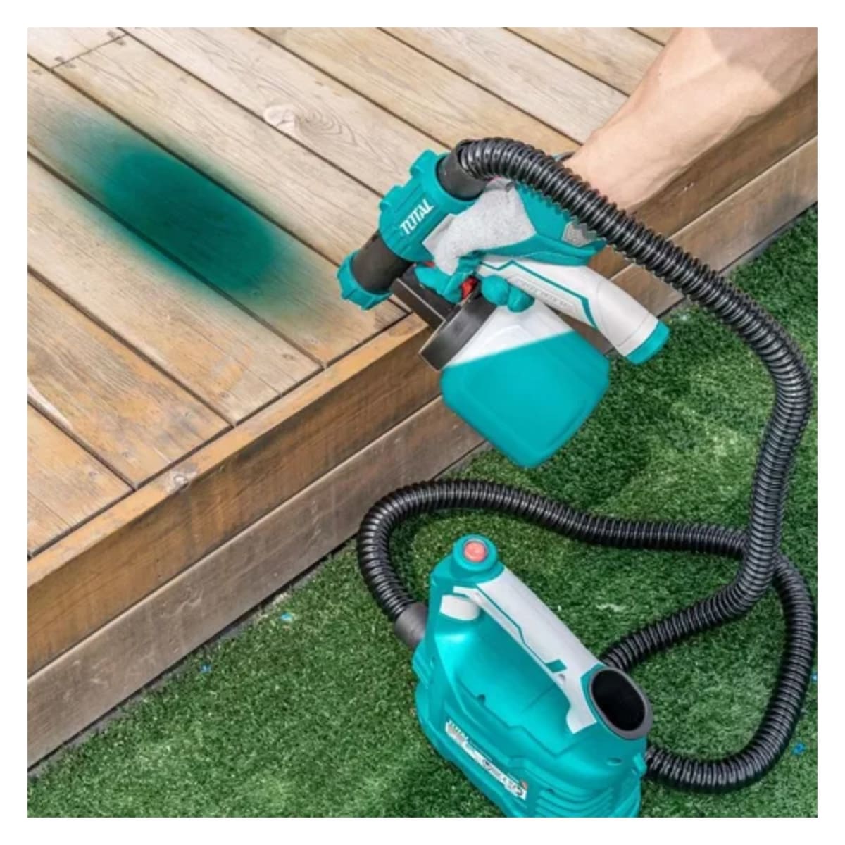 Lijadora de Pared y Techo Telescopica 1050w+ Pistola de Pintar 550w Plastico Total9