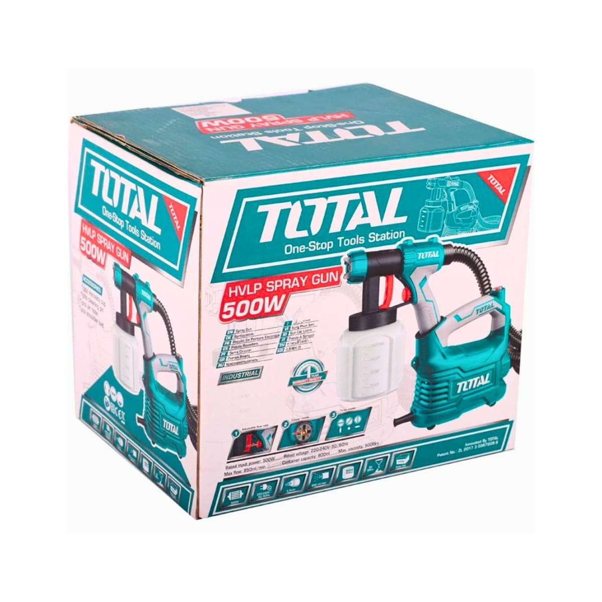 Pistola para pintar 550w 850ml vaso de plástico Total4