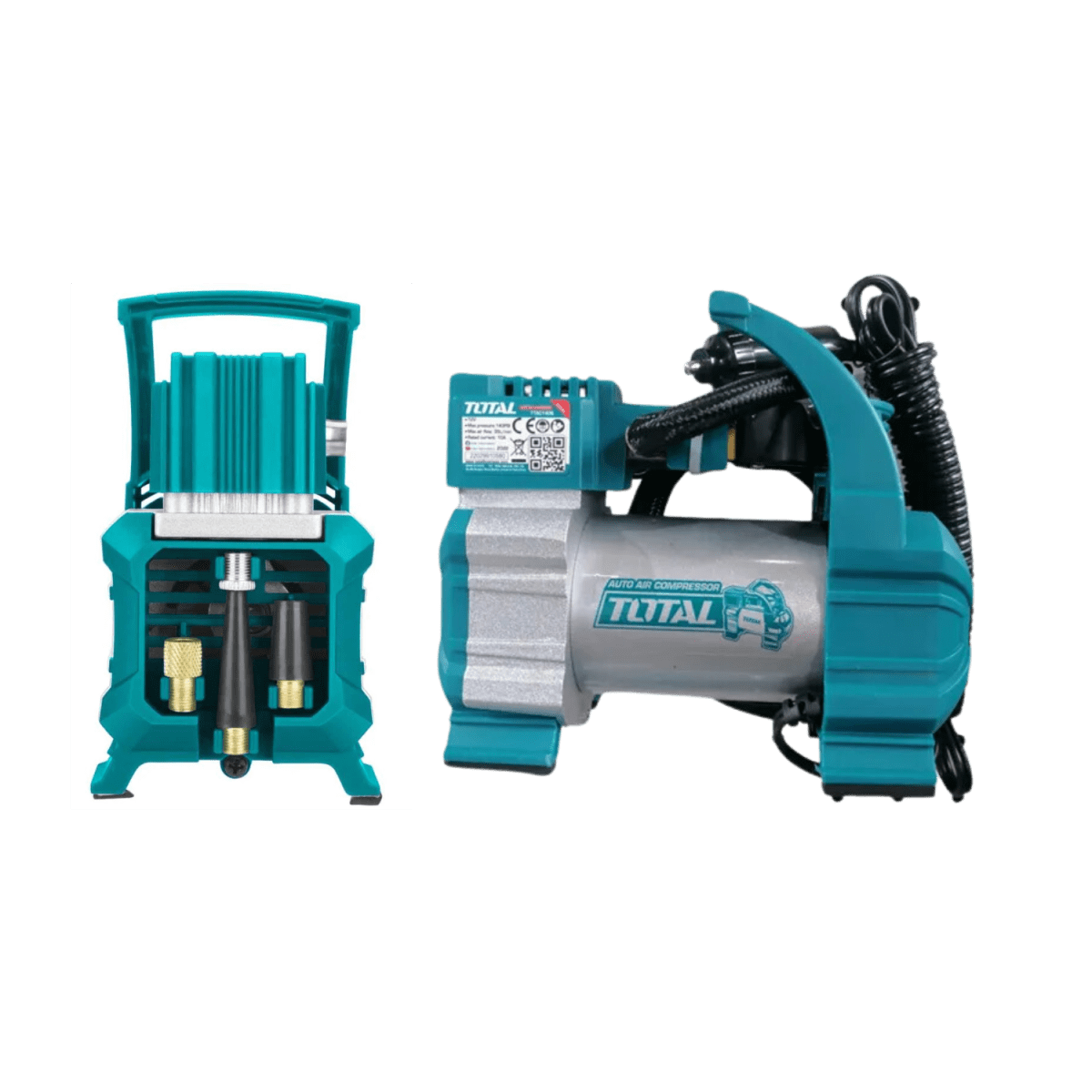 Minicompresora 12v 140Psi con accesorios Total3