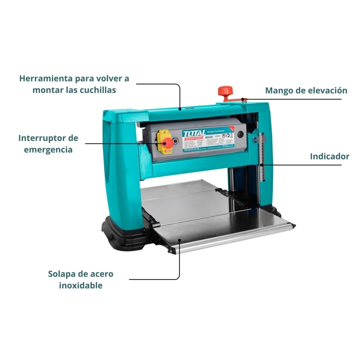 Cepillo de banco electrico 1500w industrial Total3