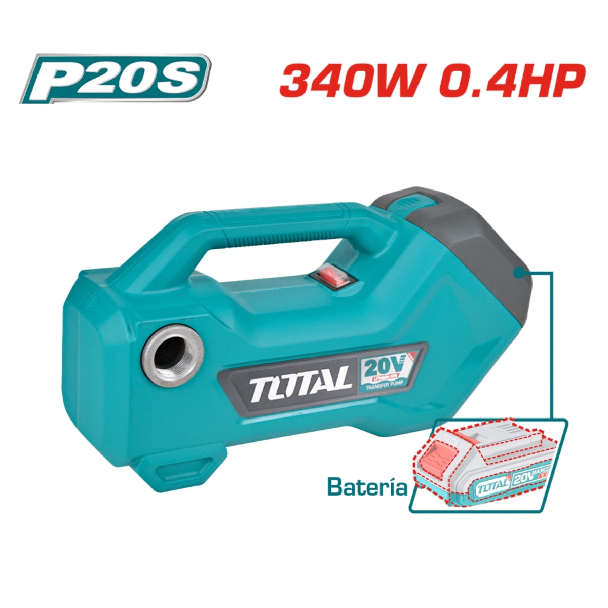 Bomba de Agua Inalambrico 0.4HP Total4