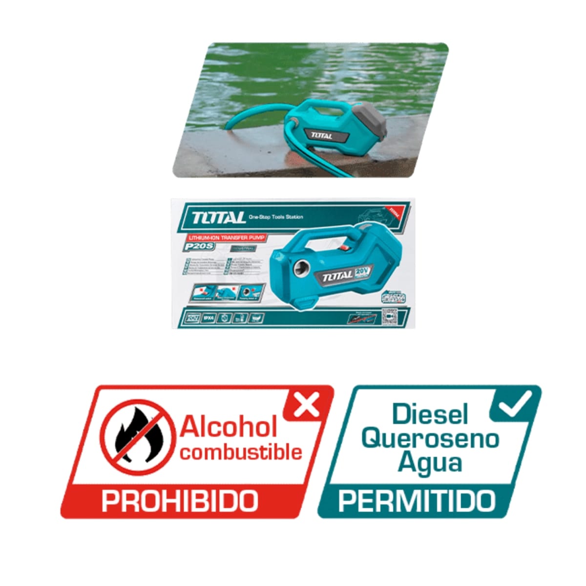 Bomba de Agua Inalambrico 0.4HP Total3