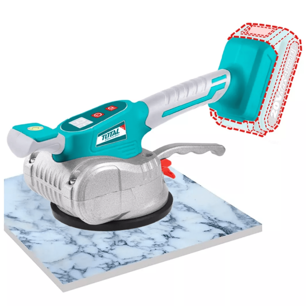 Ventosa vibrador 50k 20v + bateria 2ah+ cargador y rodilleras Total3