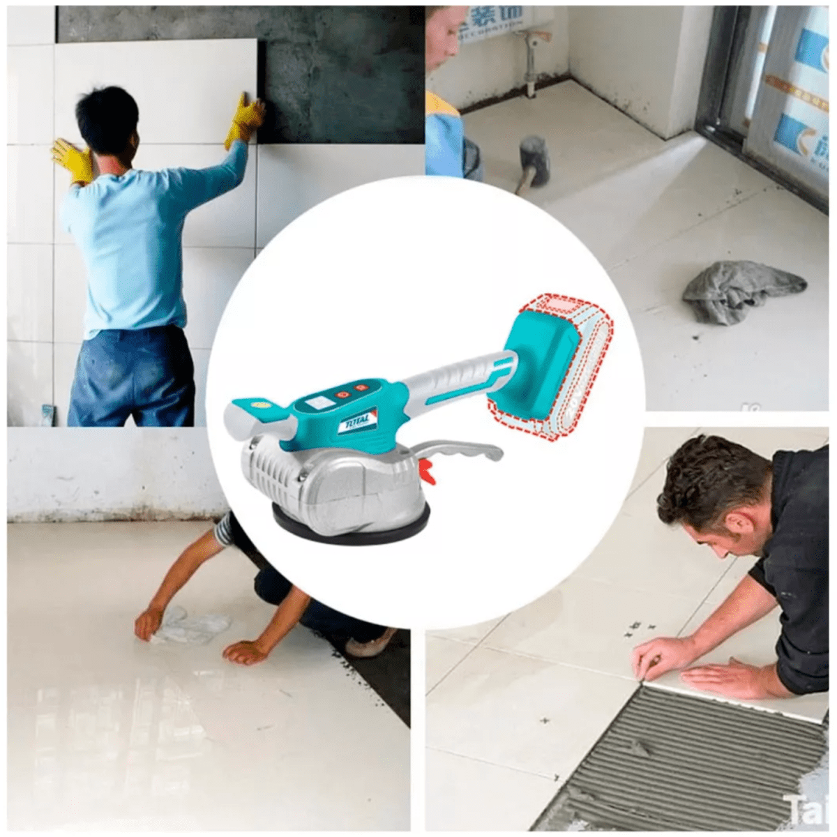 Ventosa vibrador 50k 20v + bateria 2ah+ cargador y rodilleras Total4