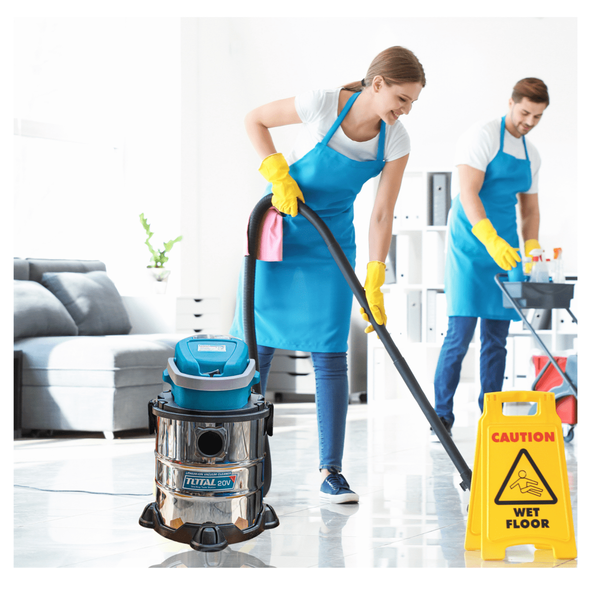 Aspiradora 20v 20 litros + 2 baterías y cargador Total8