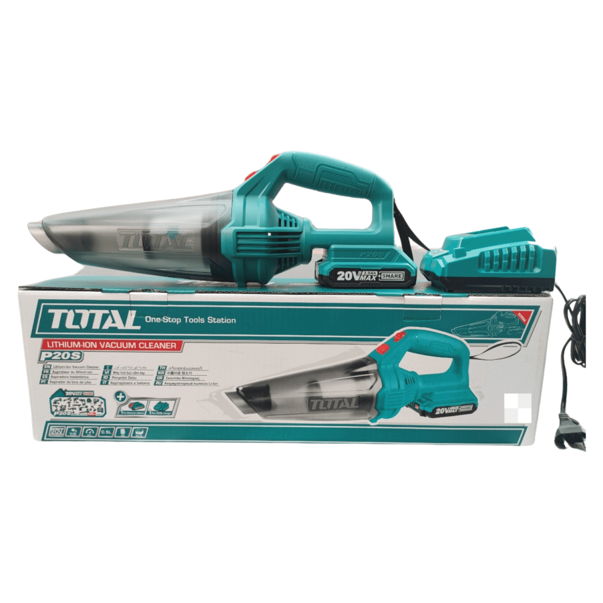 Aspiradora 0.5 litros 20v incluye bateria y cargador Total7