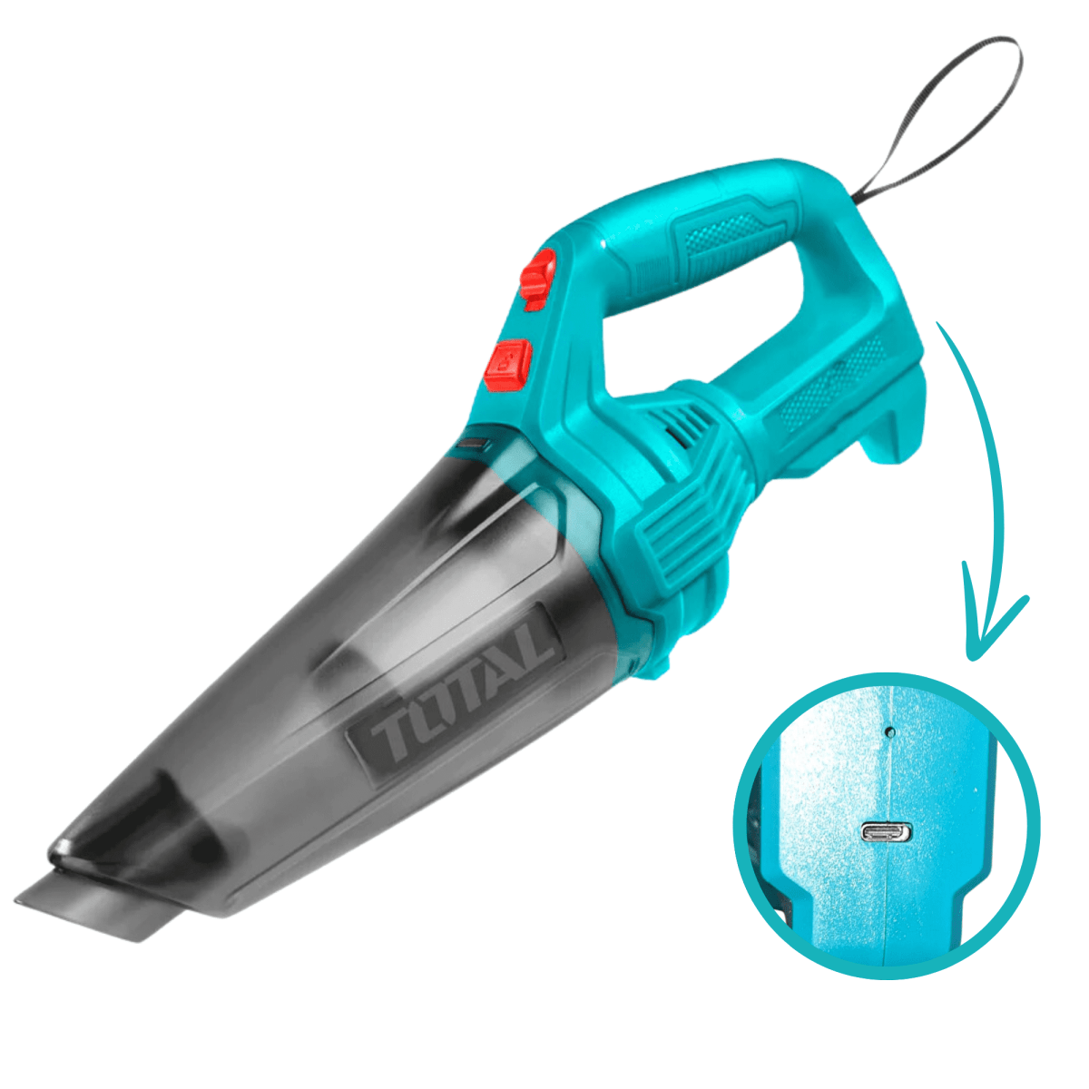 Aspiradora inalambrica 0.5 litros 12v Total2