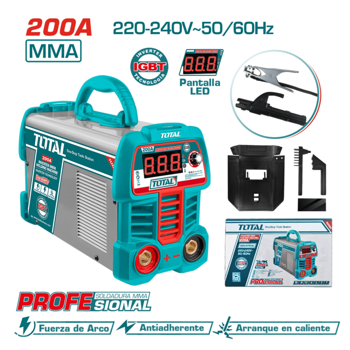 Soldadora Inverter MMA 15-200AMP Total2