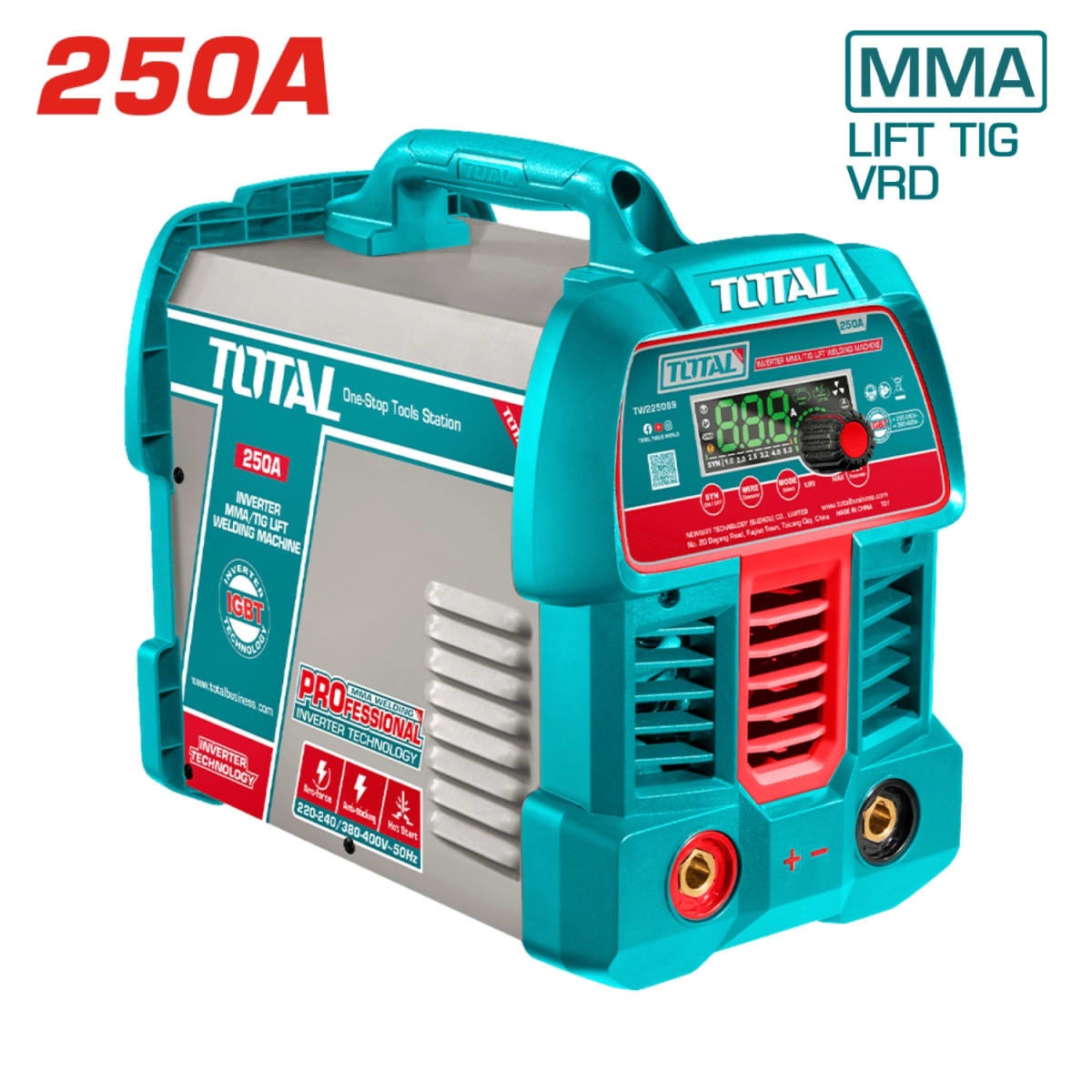 Soldadora Inverter LCD MMA/LIFT TIG VRD 250A 220-240V/380-400V Total2
