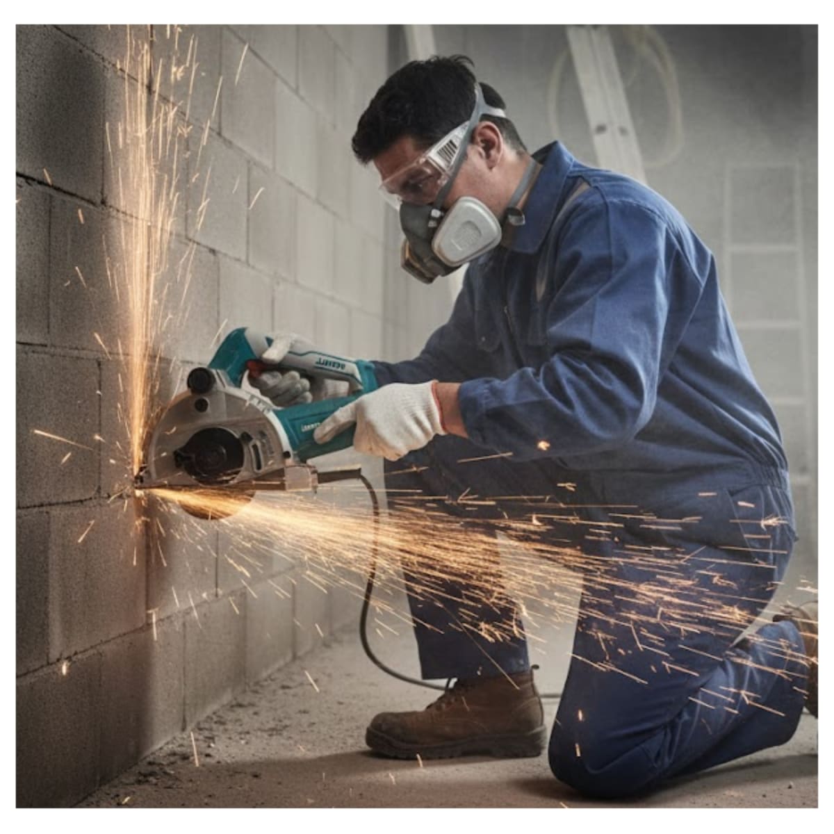 Acanaladora/Ranuradora de Pared Concreto 1500w 125mm Total4