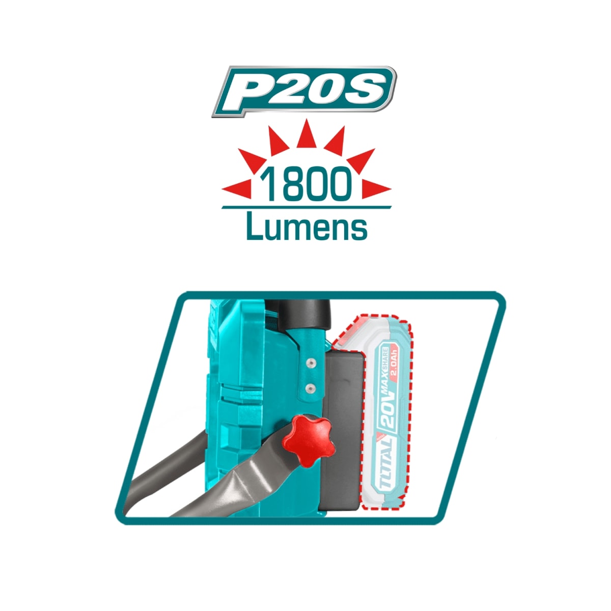 Lampara Reflector 1800 Lumenes Led 20v (solo cabezal) Total4