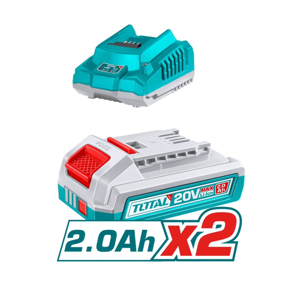 Linterna de Trabajo 20V 25000LM Industrial + 2 bat Total5