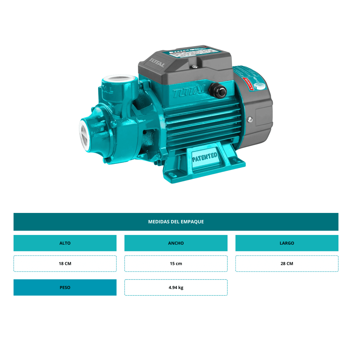 Bomba de agua periferica 0.5 HP Total5