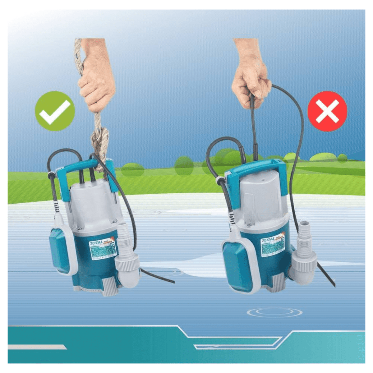 Bomba sumergible 750w 1HP Total4