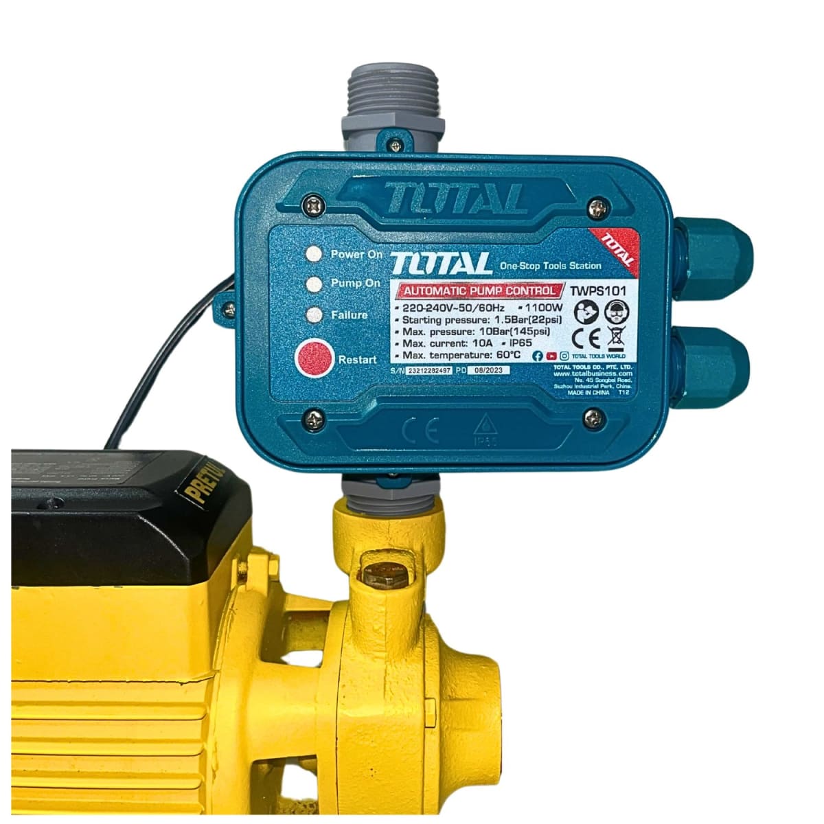 SWITCH CONTROLADOR DE BOMBA AUTOMÁTICO 1.5 - 10BAR 10A de 1 Pulgada TOTAL3