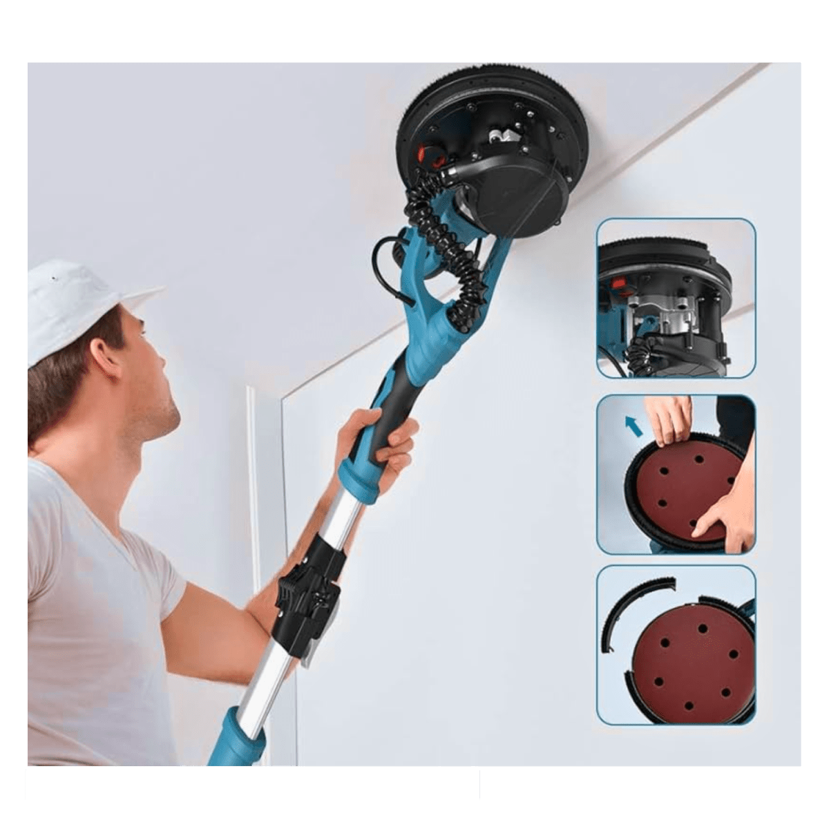 Combo lijadora de pared y techo 1050w + Sopladora y aspiradora 400w Total12