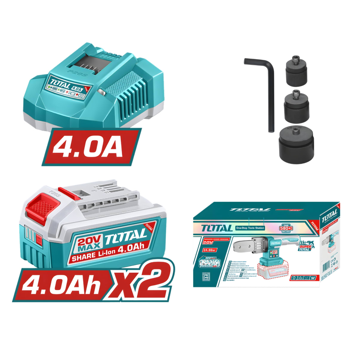 Termofusora 0-320° + 2 baterias y 1 Cargador 20v Total4