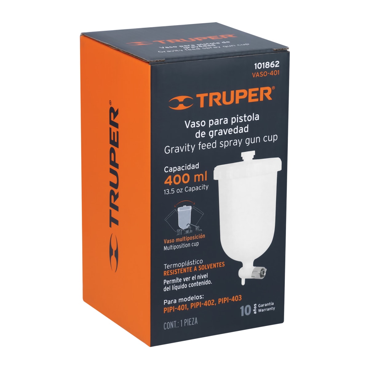 Vaso plástico de repuesto para PIPI-401/402/403, Truper3