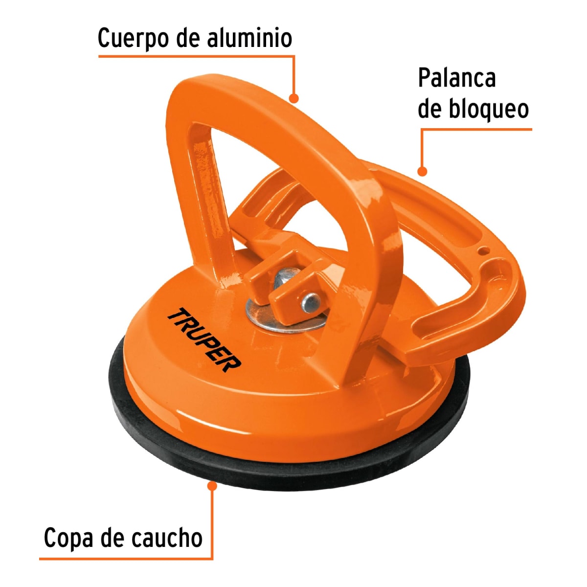 Ventosa de aluminio para vidrio 1 copa de succión Truper2