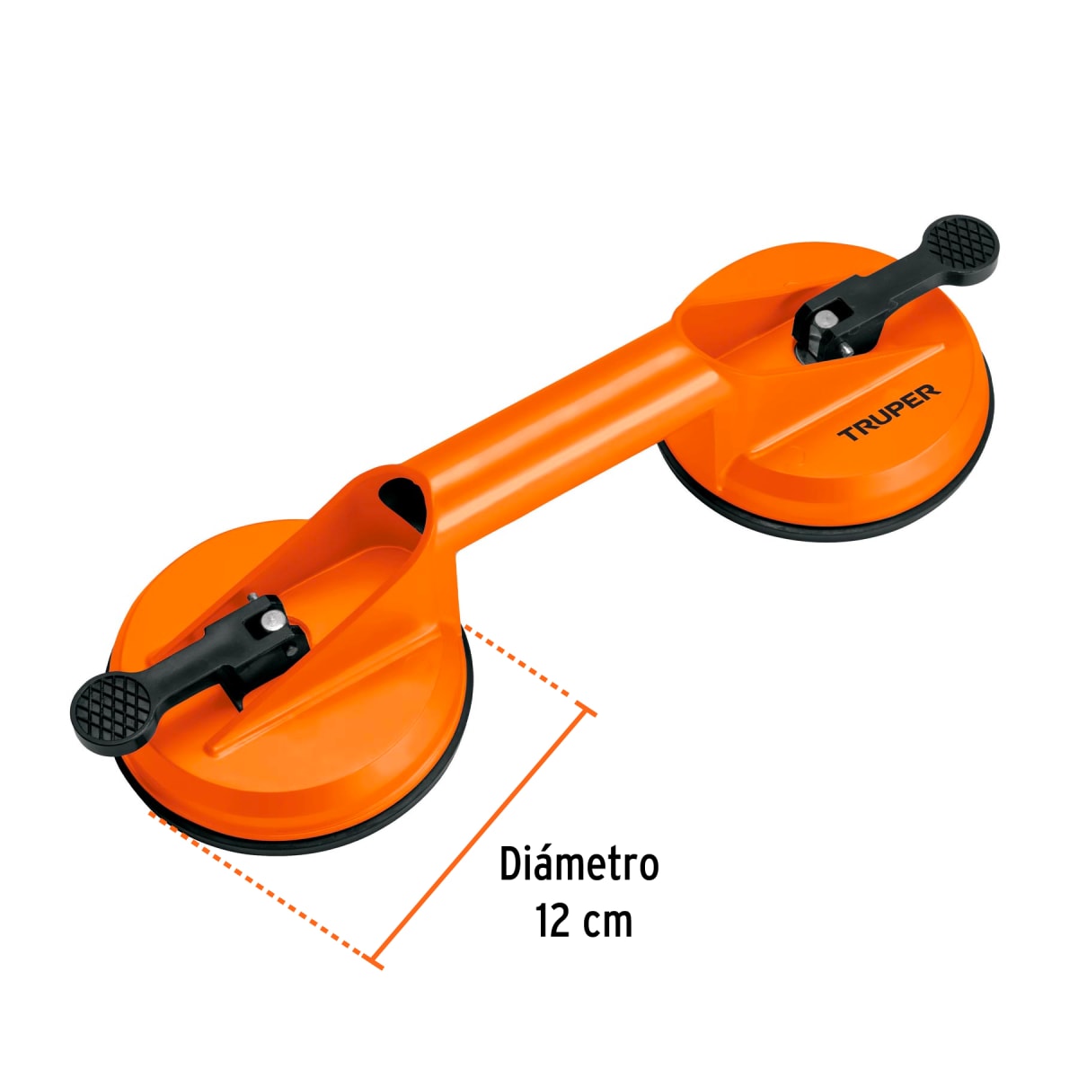 Ventosa de aluminio para vidrio 2 copas de succión Truper3