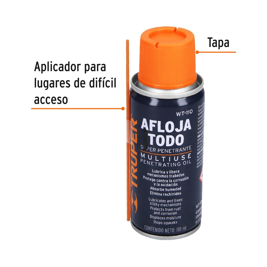 Aceite aflojatodo en aerosol de 110 ml, Truper2