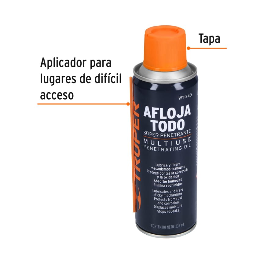 Aceite Aflojatodo en aerosol de 235 ml Truper2
