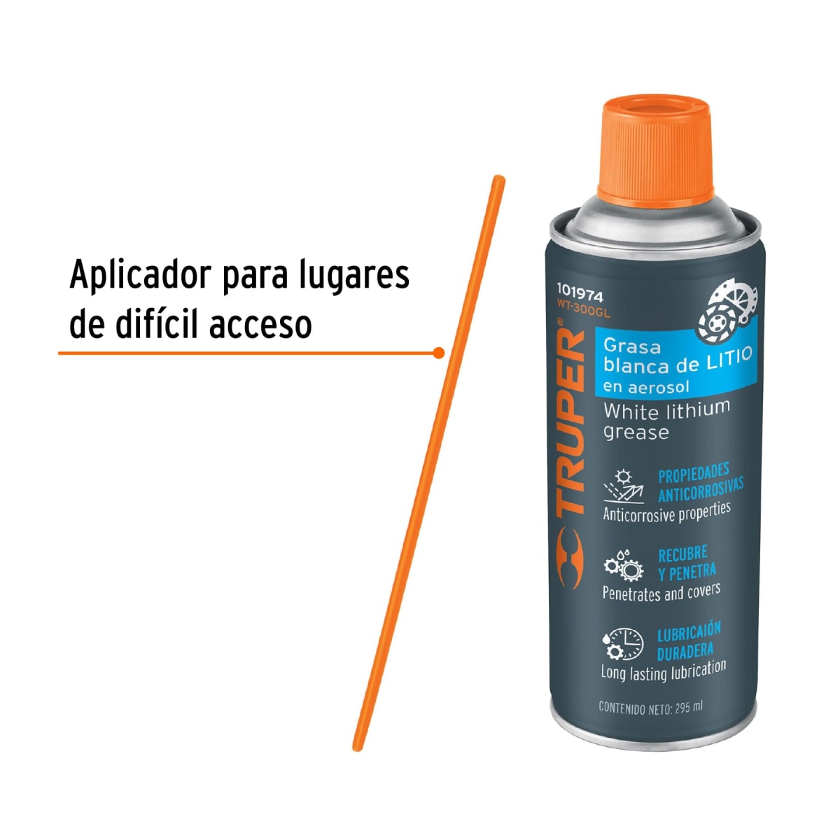 Grasa blanca de litio en aerosol 295 ml Truper2