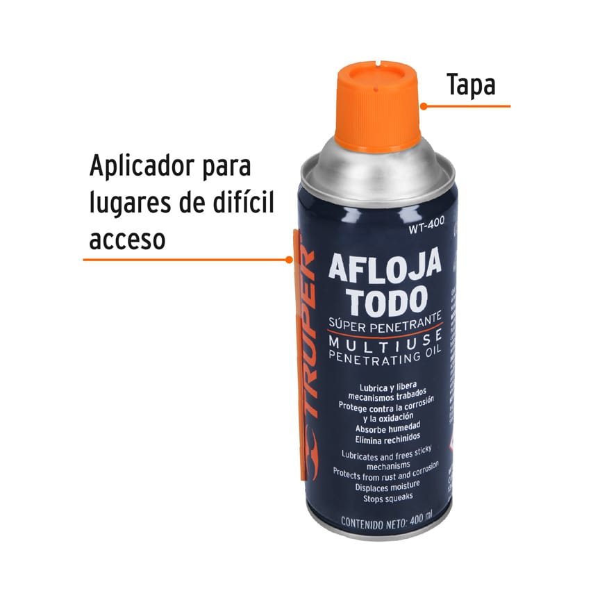 Aceite Aflojatodo en aerosol de 400 ml Truper2