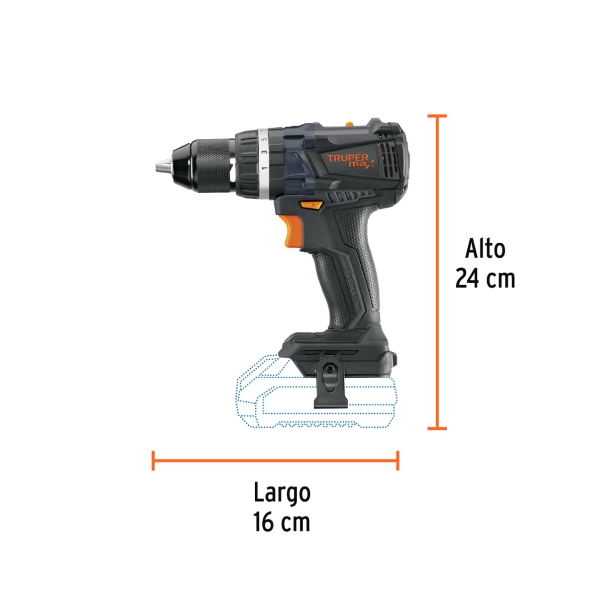 Taladro Percutor 20V + 1 bateria 2ah + 1 carg Truper Max4