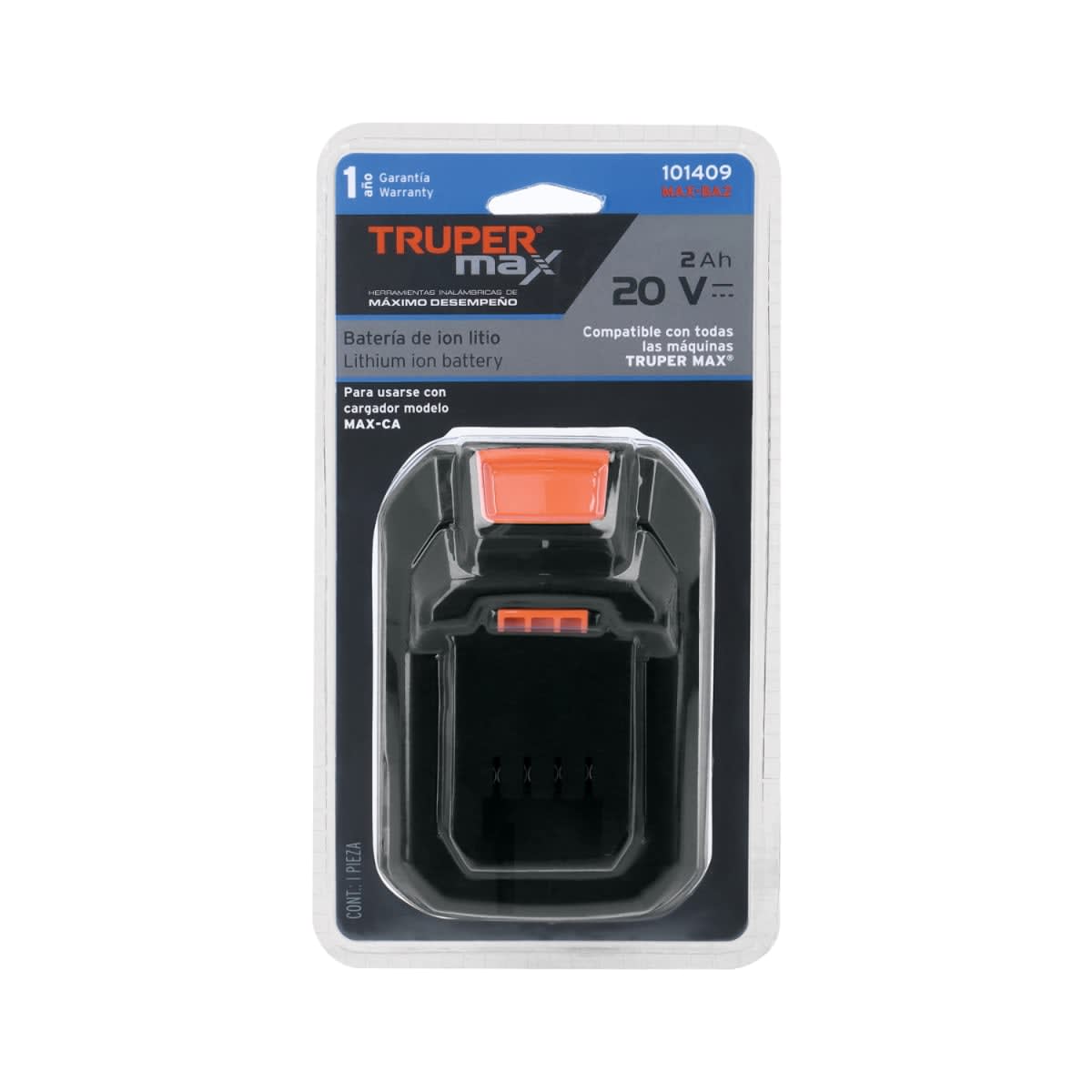 Llave de impacto 20V + 1 bateria 2ah + 1 carg Truper Max6