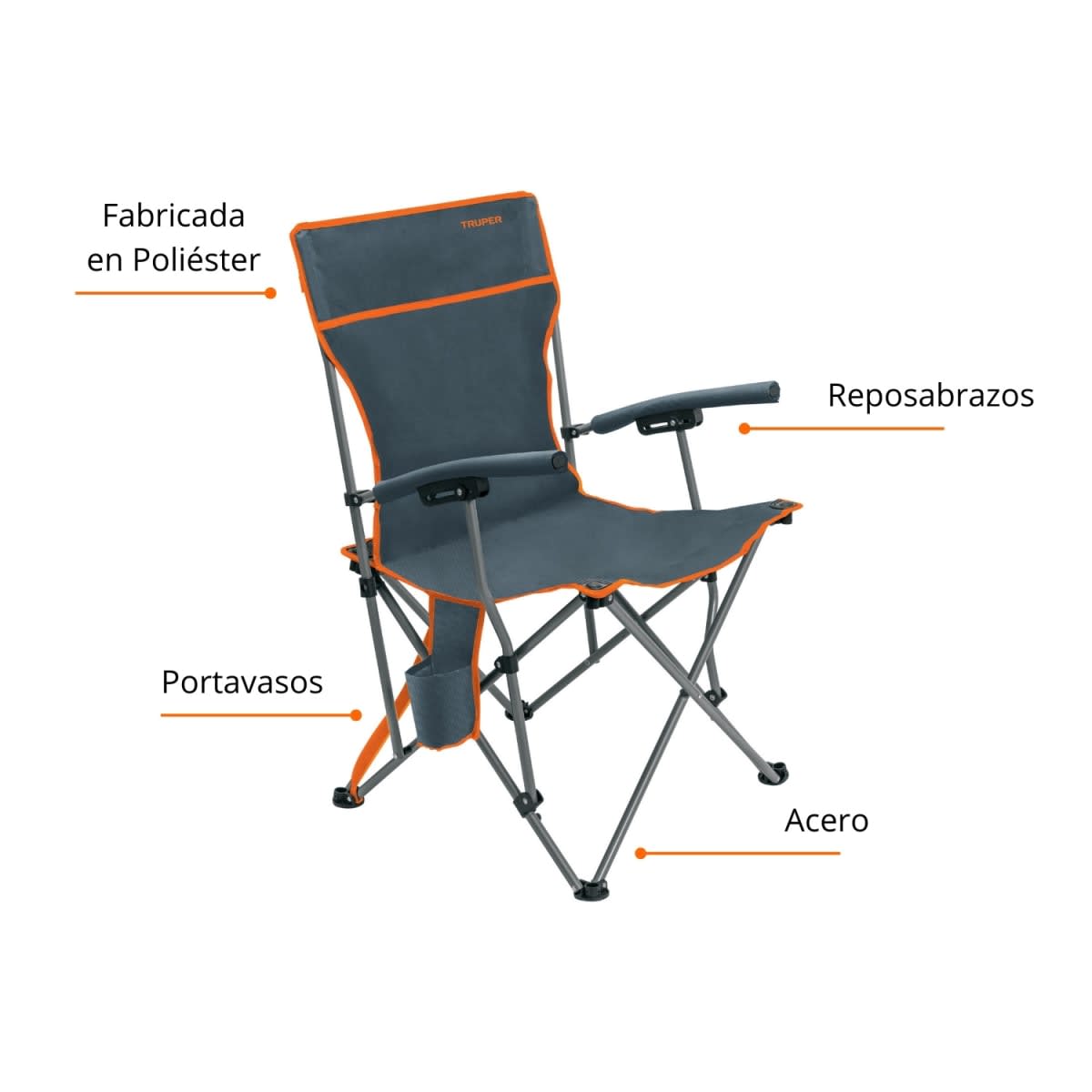 Silla Plegable para playa y camping 4 unid Truper5