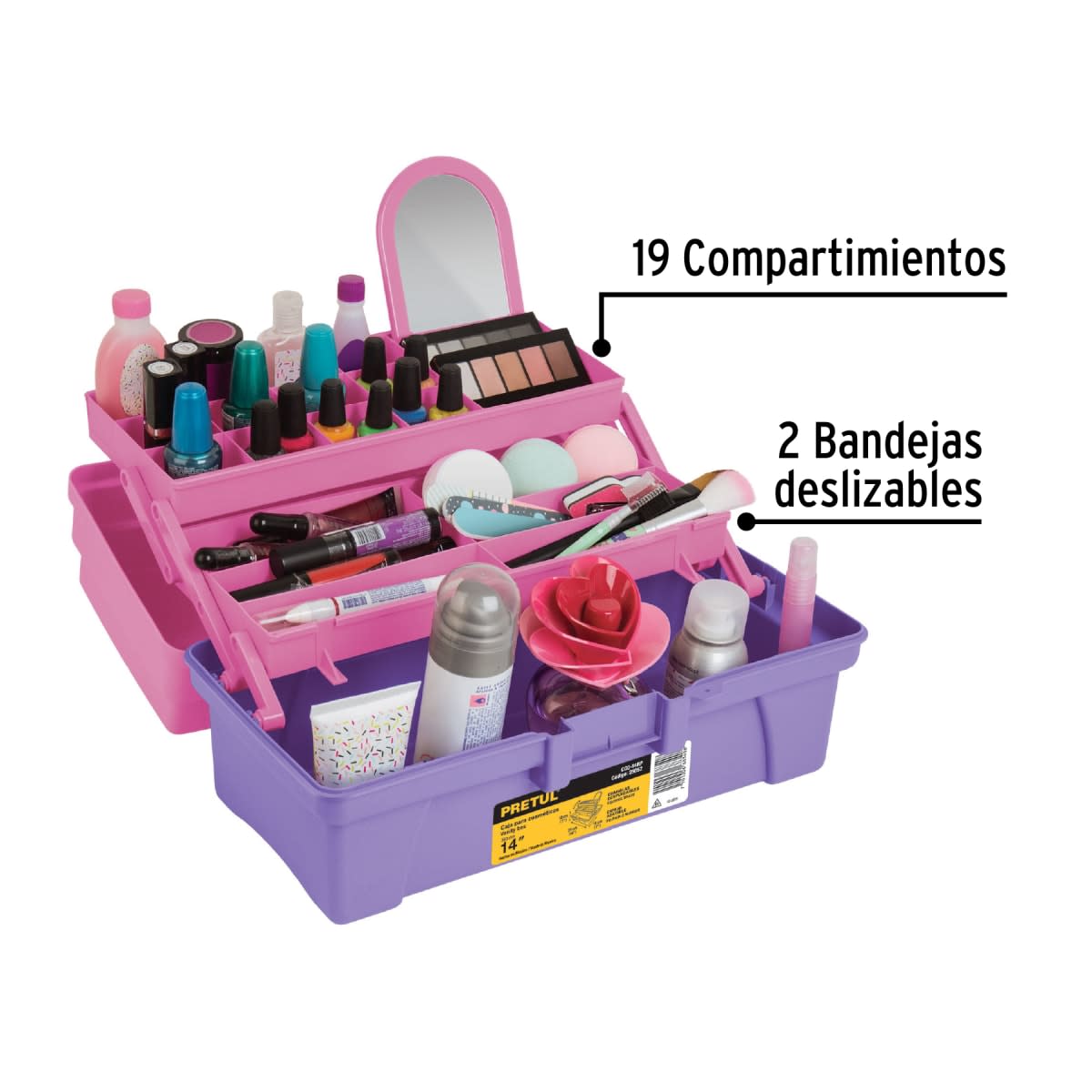 Caja Organizadora 14'' Pretul + Mini rectificador 130w Total3