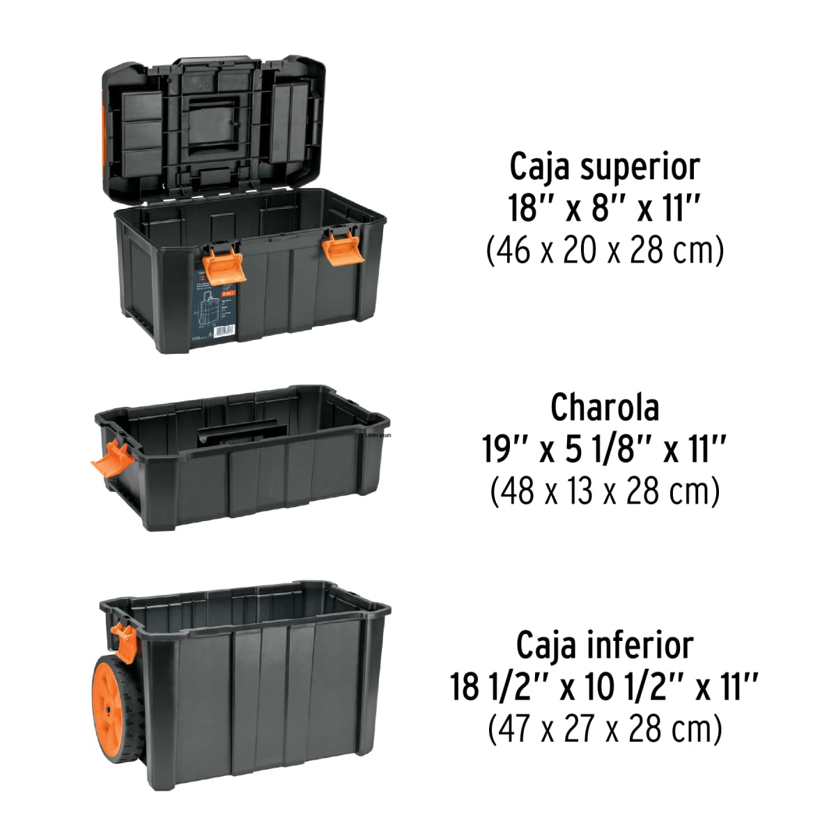 Taladro Percutor + Caja de herramientas 3 en 1 con ruedas Truper11