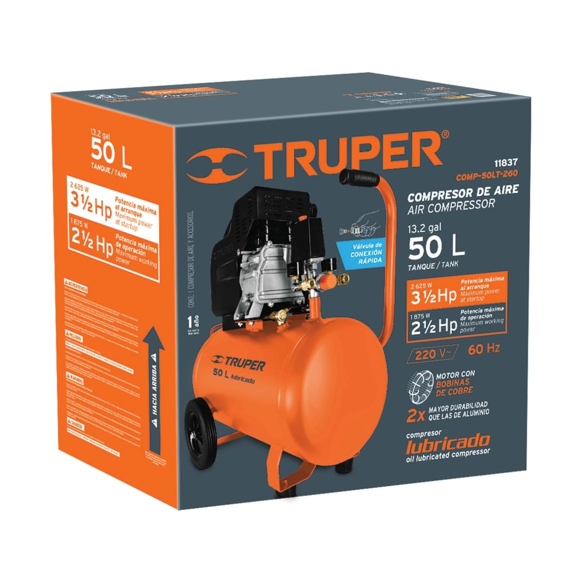 Hidrolavadora a Gasolina Truper + Compresora 50 litros Truper + Aspiradora 30L Total7