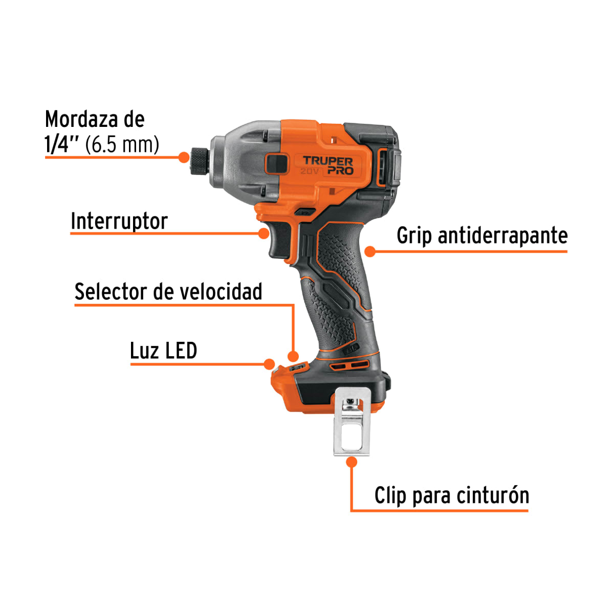 Atornillador de Impacto 20V +2 Baterias 4Ah+ Cargador Truper5