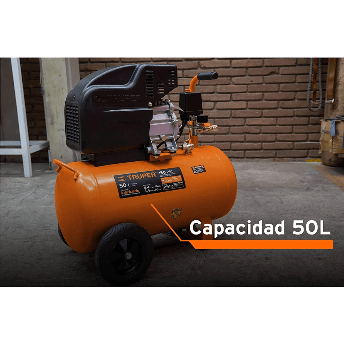 Hidrolavadora a Gasolina Truper + Compresora 50 litros Truper + Aspiradora 30L Total8