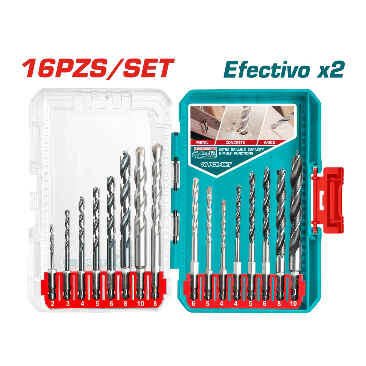 Taladro Percutor 66NM + Brocas 16pcs + Puntillas 49pcs TOTAL11