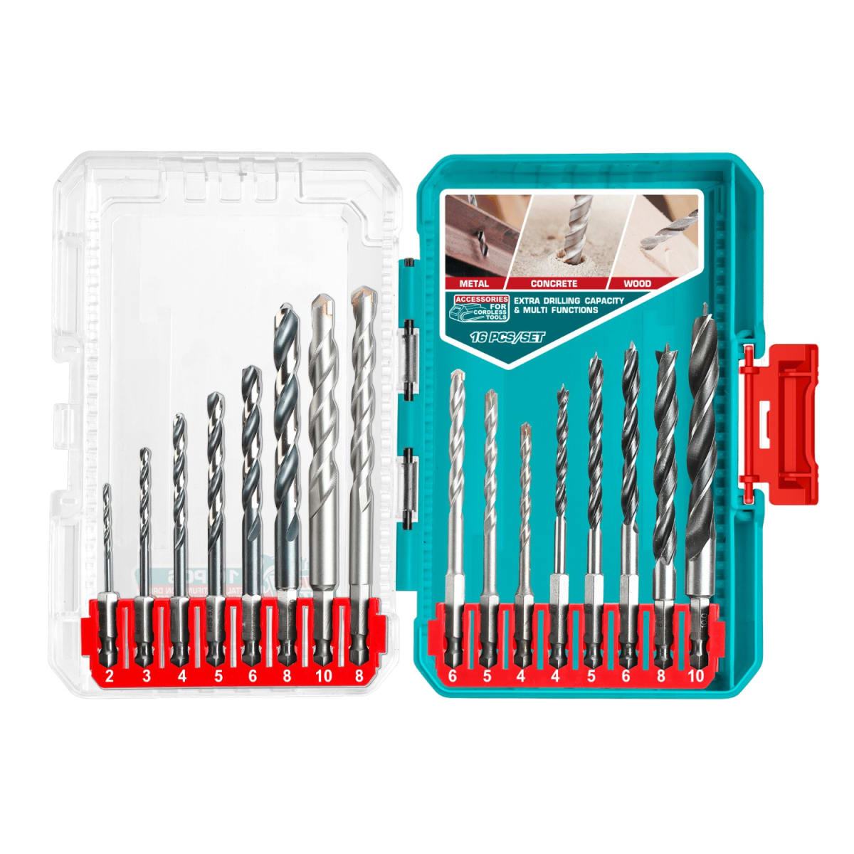 Taladro Percutor 66NM + Brocas 16pcs + Puntillas 49pcs TOTAL10