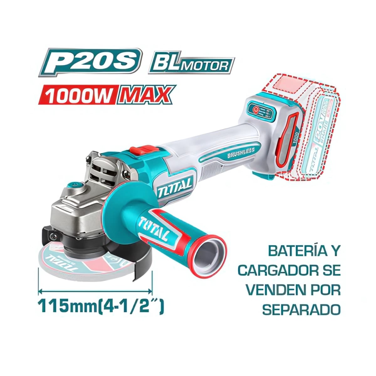 Combo Taladro percutor + Llave de impacto + Amoladora Total8