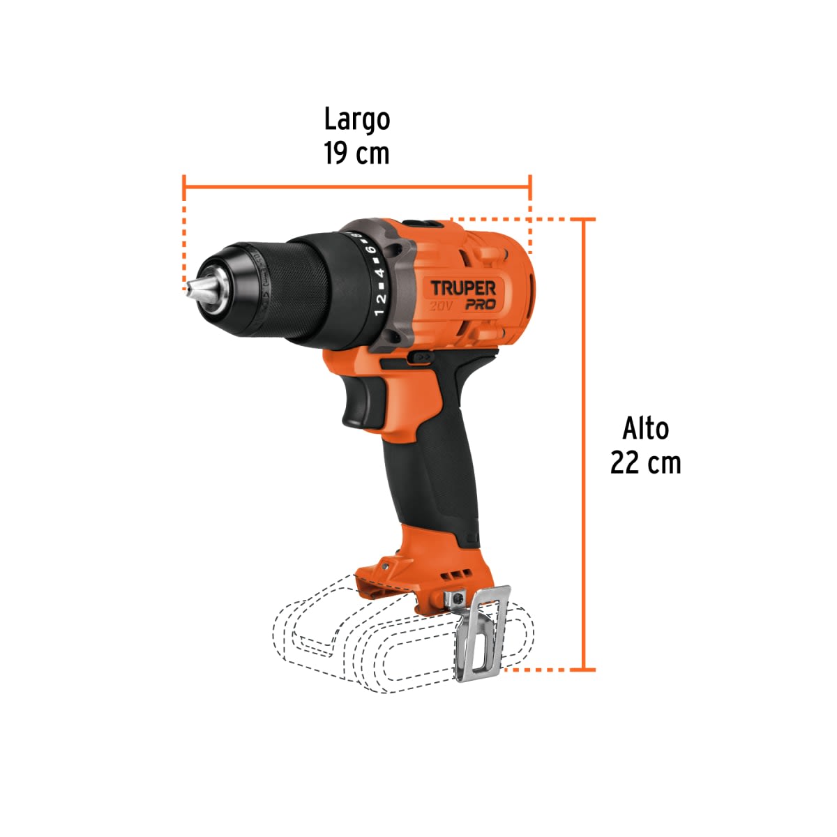 Taladro Atornillador + 2bat 2ah 20V + Nivel Laser 10m Truper3