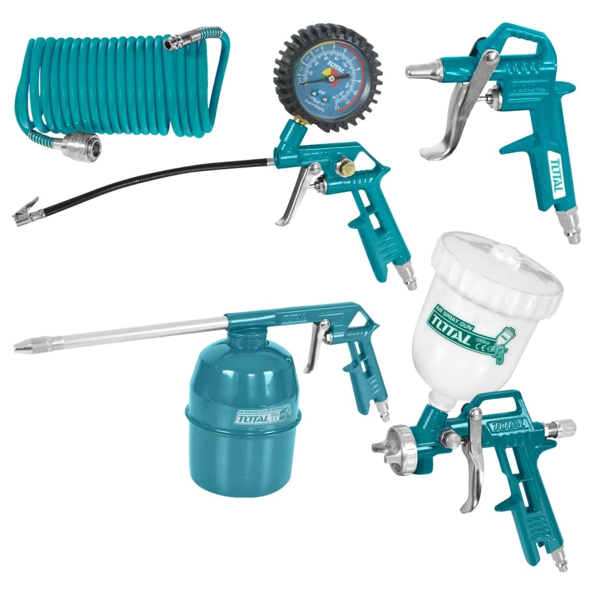 Compresora 50 Litros Truper + Kit Neumático 5 piezas Total9