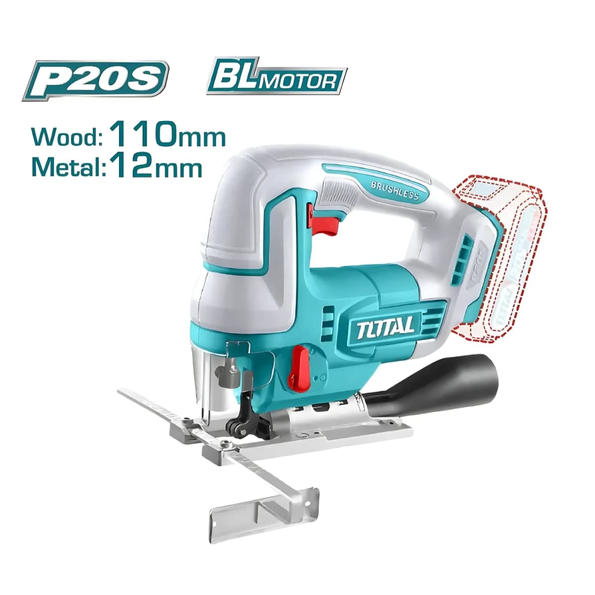 Sierra Caladora Inalambrica + 1 Bateria + Cargador 20v Total3