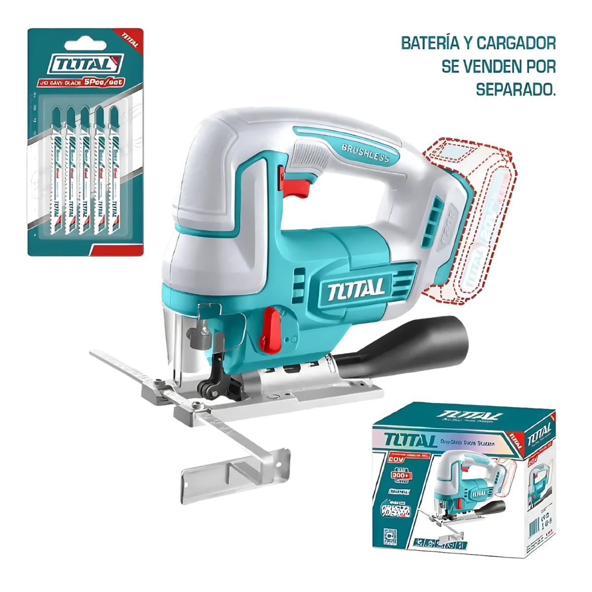 Sierra Caladora Inalambrica + 1 Bateria + Cargador 20v Total4