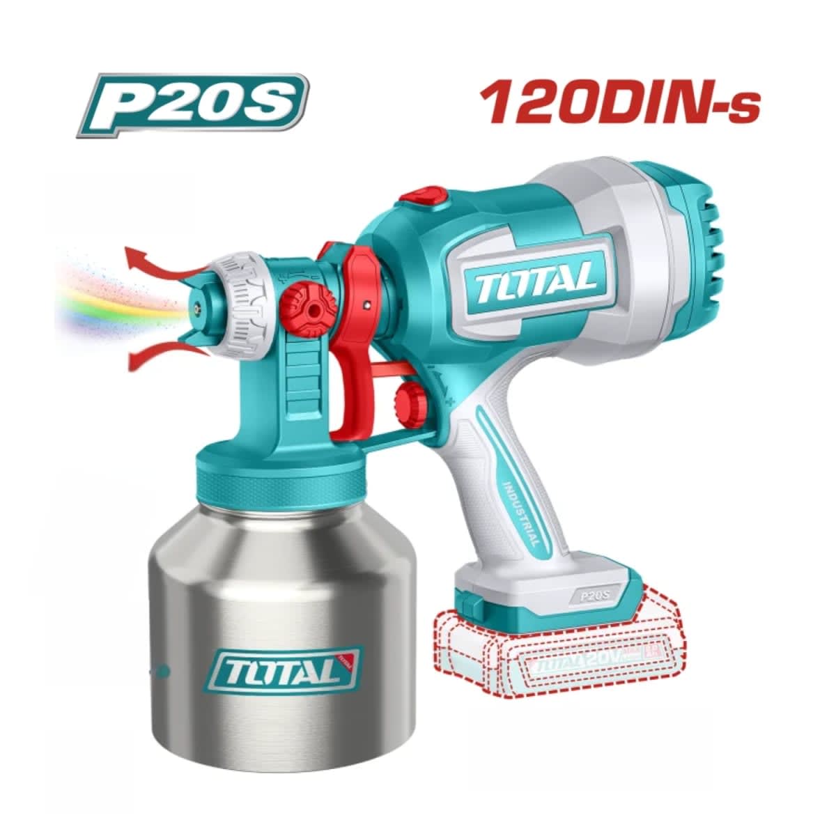 Pistola para pintar 20v + bateria 4h y cargador Total3